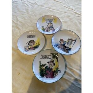 FINKSTROM FORE THE LOVE OF THE GAME GOLF APPETIZER PLATES SET OF 4